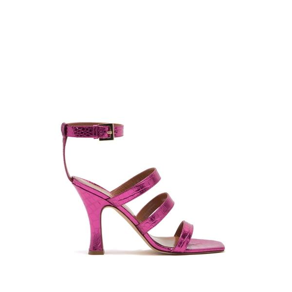 想像を超えての パリテキサス レディース サンダル シューズ Metallic Croc Embossed Strappy Sandal Fchs Fuchsia 送料無料 Gestion Etechnologies Shop