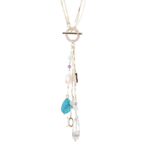 最安値に挑戦 キャロリー レディース ネックレス チョーカー ペンダントトップ アクセサリー Stone Pearl Charm Y Drop Necklace Gold Multi 新品即決 Transcode Intellimedianetworks Com