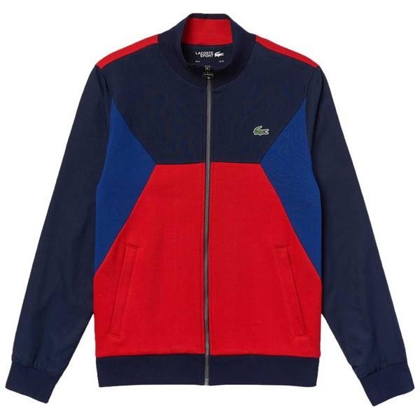 ラコステ パーカー 推奨 スウェットシャツ メンズ アウター Lacoste Sport Bi Colorblock Ocean Red Navy Material
