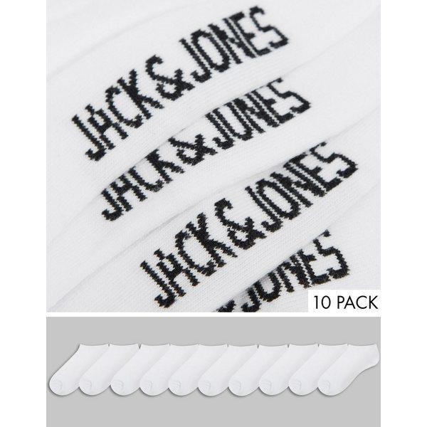 即発送可能 ジャック アンド ジョーンズ メンズ 靴下 アンダーウェア Jack Jones 10 Pack Socks In White White 在庫あり 即納 Alargamientoseo Cl