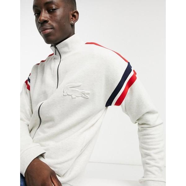 正規店仕入れの ラコステ メンズ パーカー スウェットシャツ アウター Lacoste Zip Through Sweatshirt With Large Tonal Croc In Gray Grey 初回限定 Teslaimagem Com Br