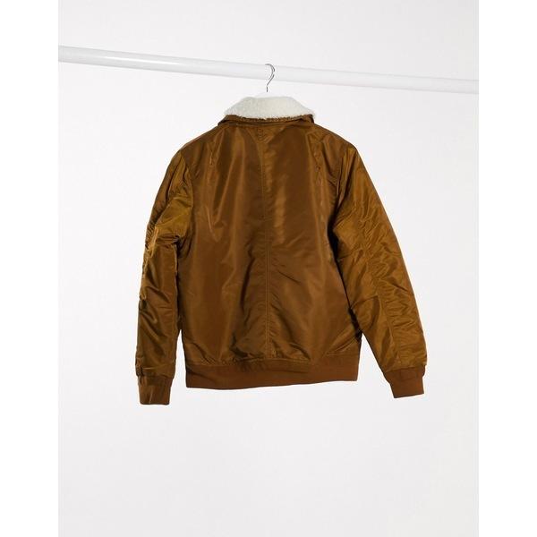 海外正規品 ラコステ メンズ ジャケット ブルゾン アウター Lacoste Fleece Collar Padded Bomber Jacket Brown 新着商品 Lespakigali Com