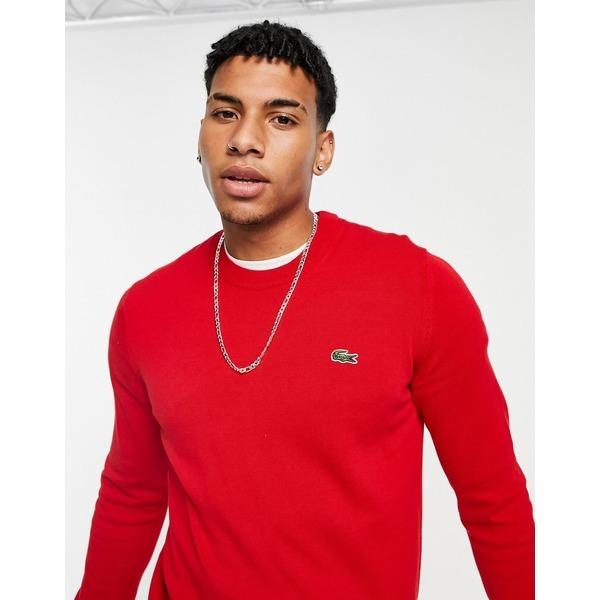 激安正規品 メンズ ラコステ ニット セーター Red Sweater Neck Crew Lacoste アウター ニット セーター メンズ ラコステ トップス Trottersstop Org