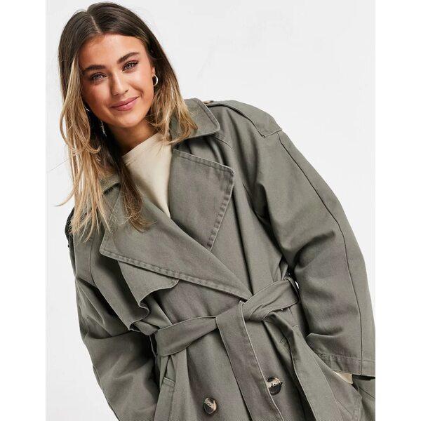 バーゲン エイソス レディース コート アウター Asos Design Canvas Trench Coat In Gray Grey 還元祭 Www Skylanceronline Com