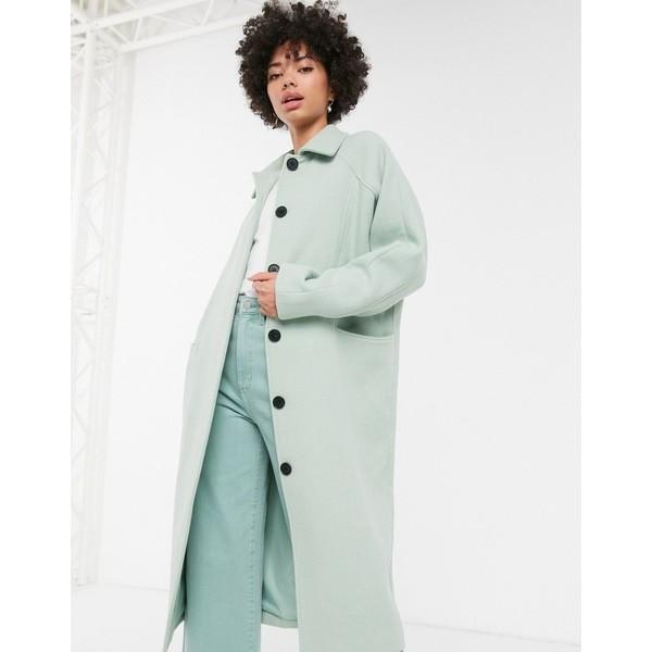 高い品質 モンキ レディース コート アウター Monki oversized midi tailored coat in sage green Green, ライフシステム e1ddcda2