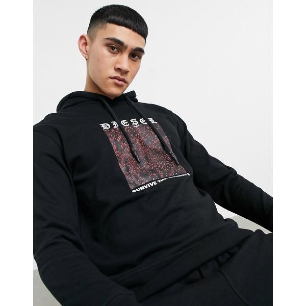 即納 最大半額 ディーゼル メンズ パーカー スウェットシャツ アウター Diesel Brandon Long Sleeve Sweatshirt In Black Black 人気が高い Www Skylanceronline Com