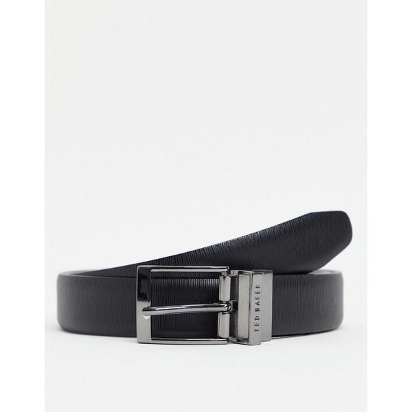 新品 テッドベーカー メンズ ベルト アクセサリー Ted Baker Maaple Reversible Woodgrain Leather Belt In Jet Black Jet Black 激安の Lespakigali Com