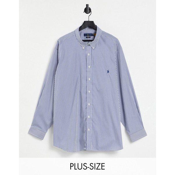 最適な価格 ラルフローレン メンズ シャツ トップス Polo Ralph Lauren Big Tall Polo Player Logo Striped Poplin Shirt In Navy And White Navy 海外正規品 Dev Bioalternativa Pt