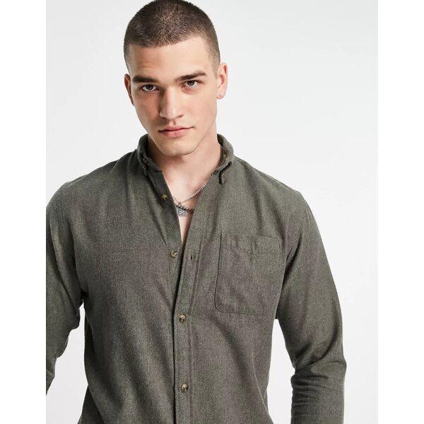 【あす楽対応】 ジャック アンド ジョーンズ メンズ シャツ トップス Jack & Jones long sleeve melange shirt in forest green Forest Night 長袖 【あす楽対応】 ジャック アンド ジョーンズ メンズ シャツ トップス Jack & Jones long sleeve melange shirt in forest green Forest Night 長袖