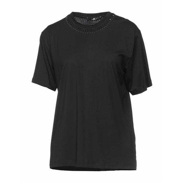 定期入れの トップス Tシャツ 7フォーオールマンカインド レディース Black T-shirts 半袖
