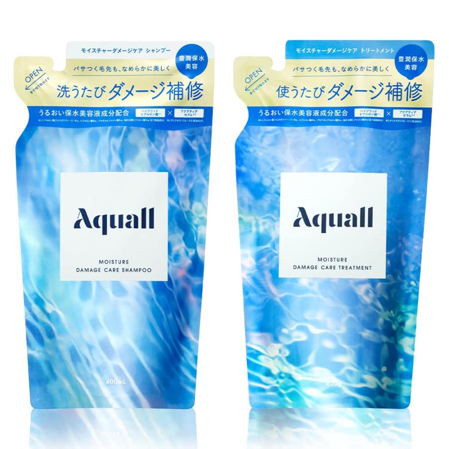 Aquall (アクオル) シャンプー トリートメント 詰め替え セット 【モイスチャーダメージケア】  400g (リリーベル&ペア―) | 