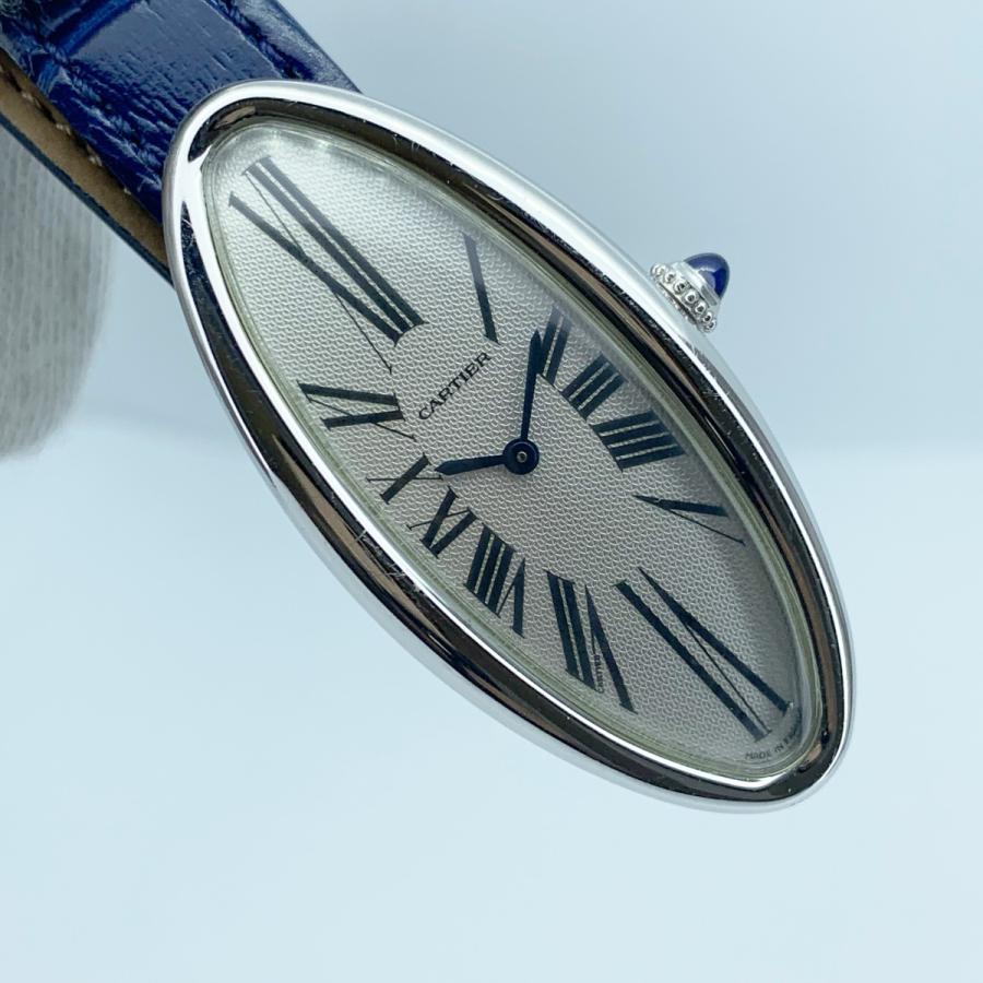 CARTIER カルティエ Baignoire Allongee MM ベニュワール アロンジェMM 腕時計 2605 クォーツ シルバー文字盤 France表記 美品 中古 4b010364 Cartier - CARTIER カルティエ Baignoire Allongee MM ベニュワール