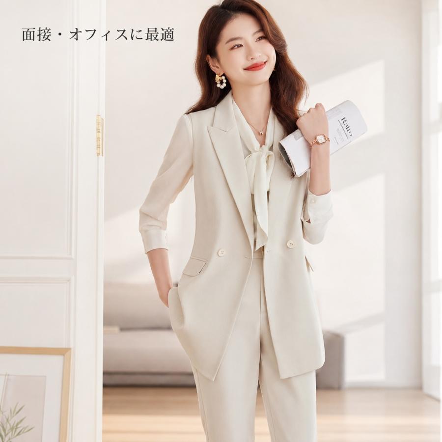 レディーススーツ2着セット 2点セット レディース セットアップ ベストテーパードパンツ パンツ