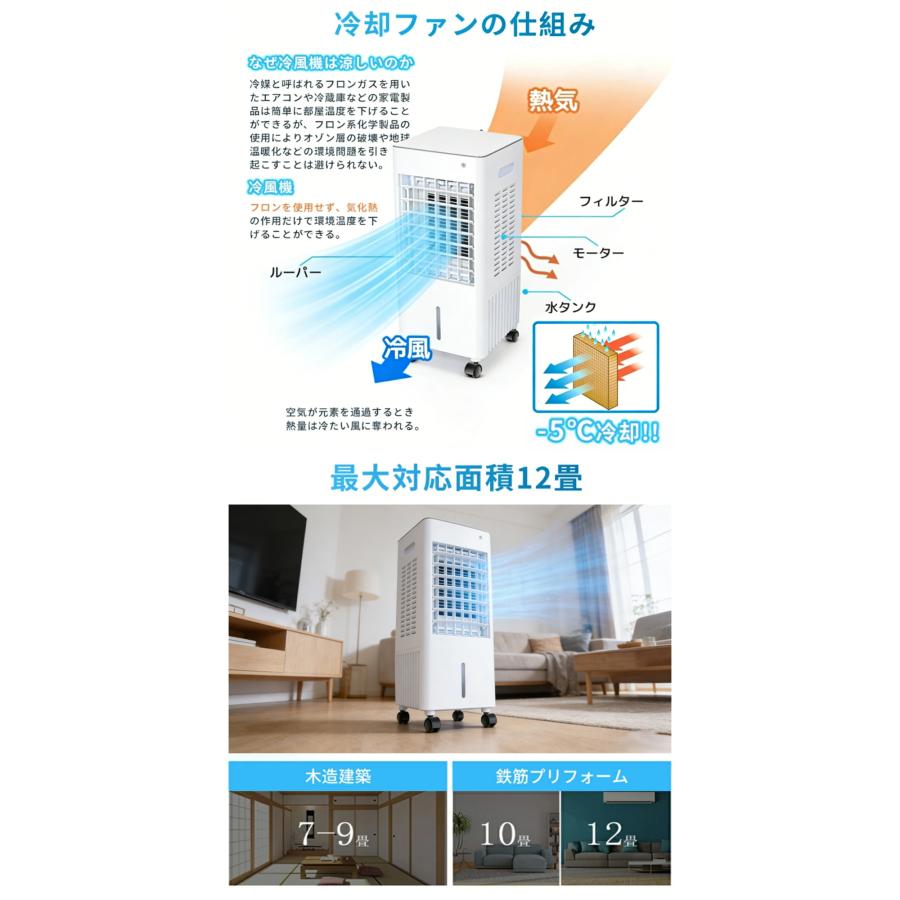 冷風機 強力 扇風機 サーキュレーター 羽なし 空気清浄機 冷風扇 一台