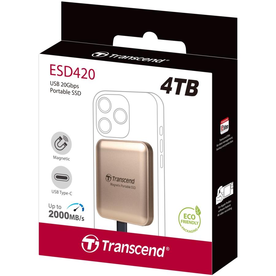 新品★Transcend portable SSD 4TB Transcend（トランセンド） トランセンドジャパン TS4TESD420G MagSafe