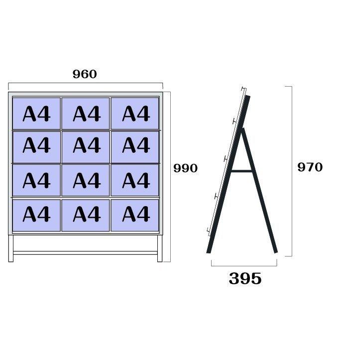 看板 店舗用看板 アルミスタンド カードケーススタンド看板 A4横12片面