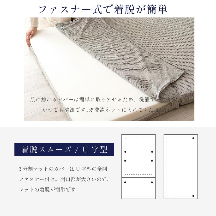期間限定500円OFF！】マットレス シングル 三つ折り 洗える 純高反発