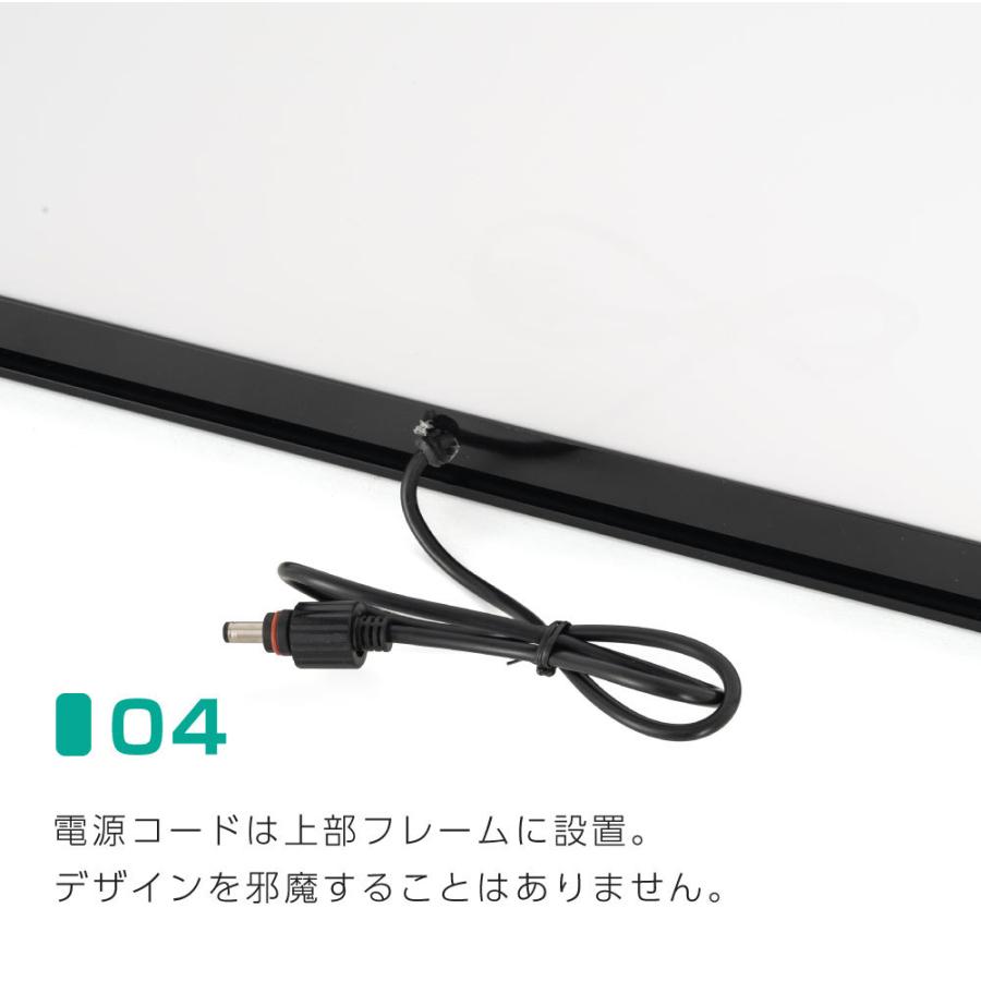 LEDポスターパネル 看板 W61.2xH86xD1.6cm ポスターフレーム シルバー