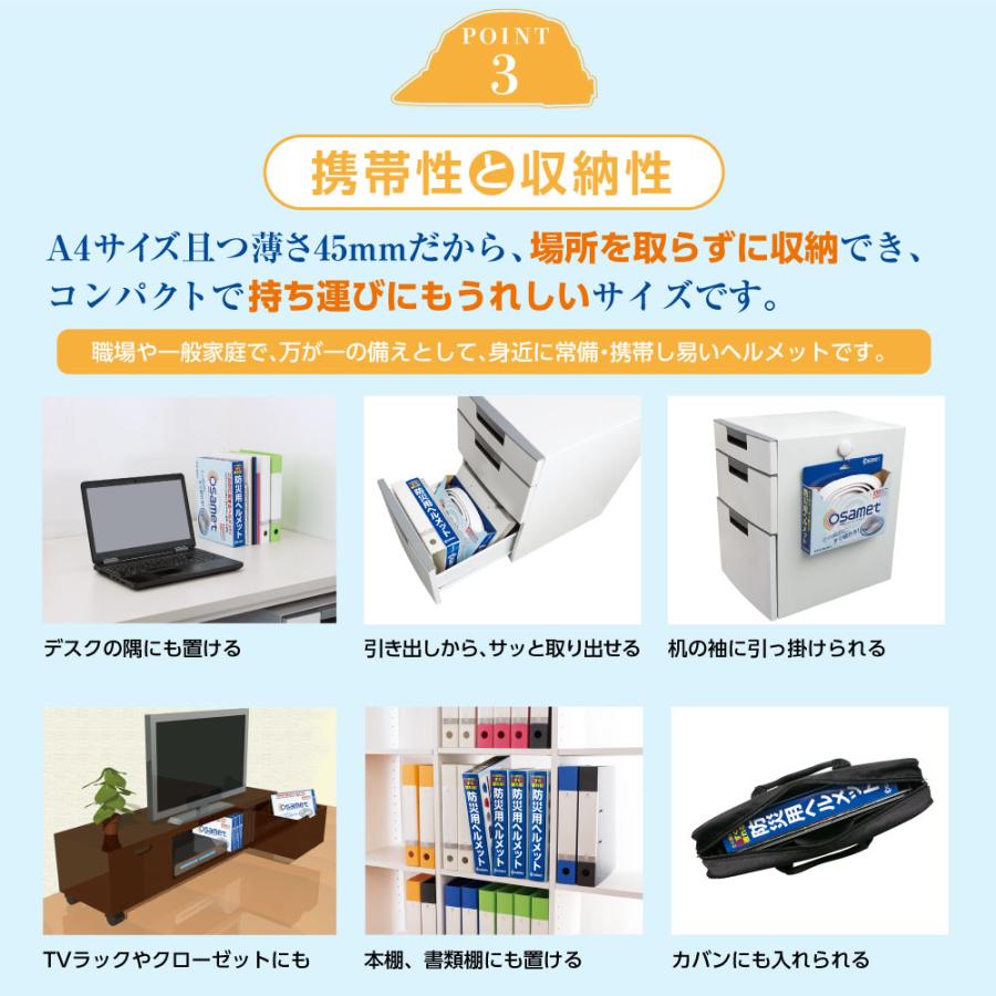 オサメット 日本製 防災用 折り畳み ヘルメット 防災 コンパクト 収納