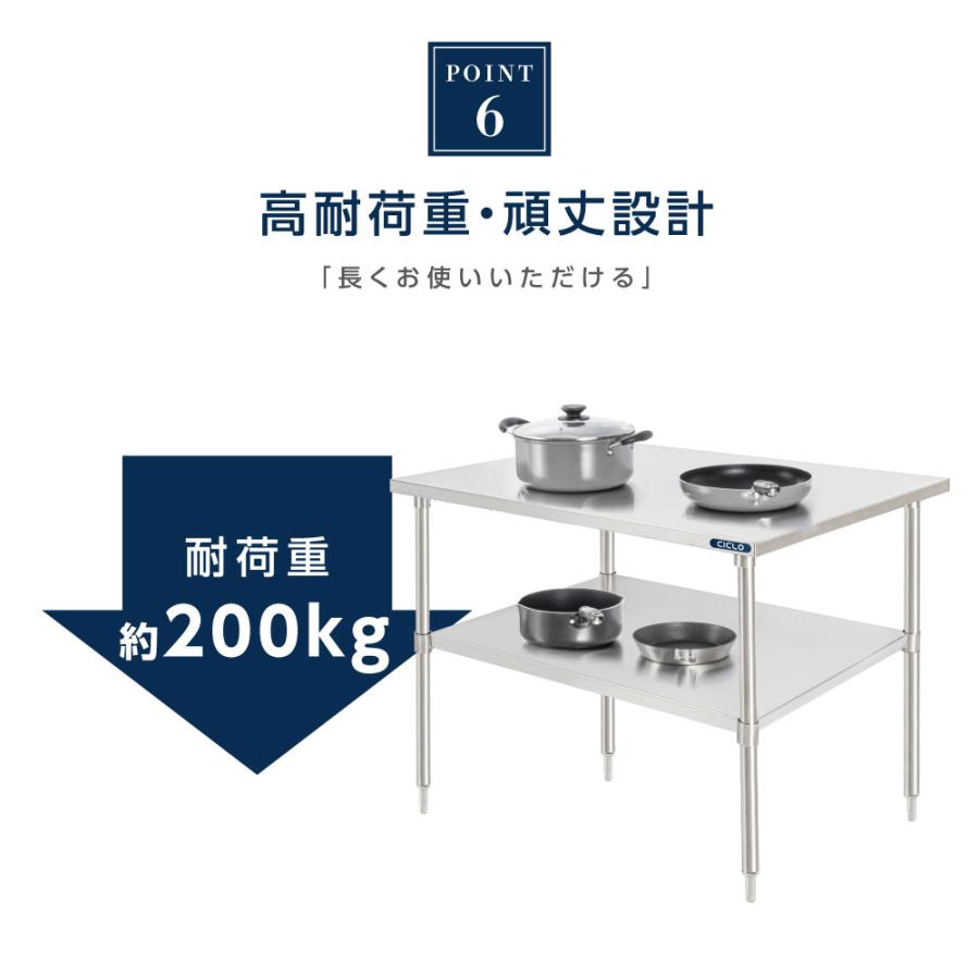 業務用　作業台　ステンレス作業台　900×450×800 棚2段 ステンレス作業台 板厚1.2mmモデル 900×600×800 業務用