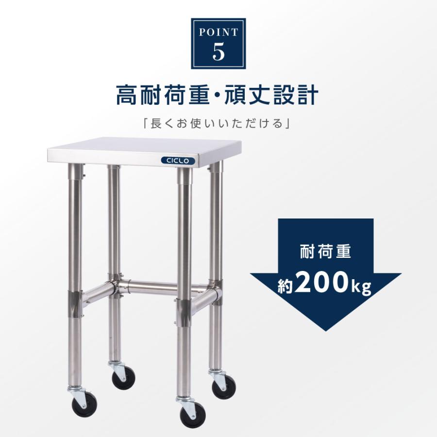 日本製造 三方枠 ステンレス製 業務用 コンロ台 高さ800mm キャスター