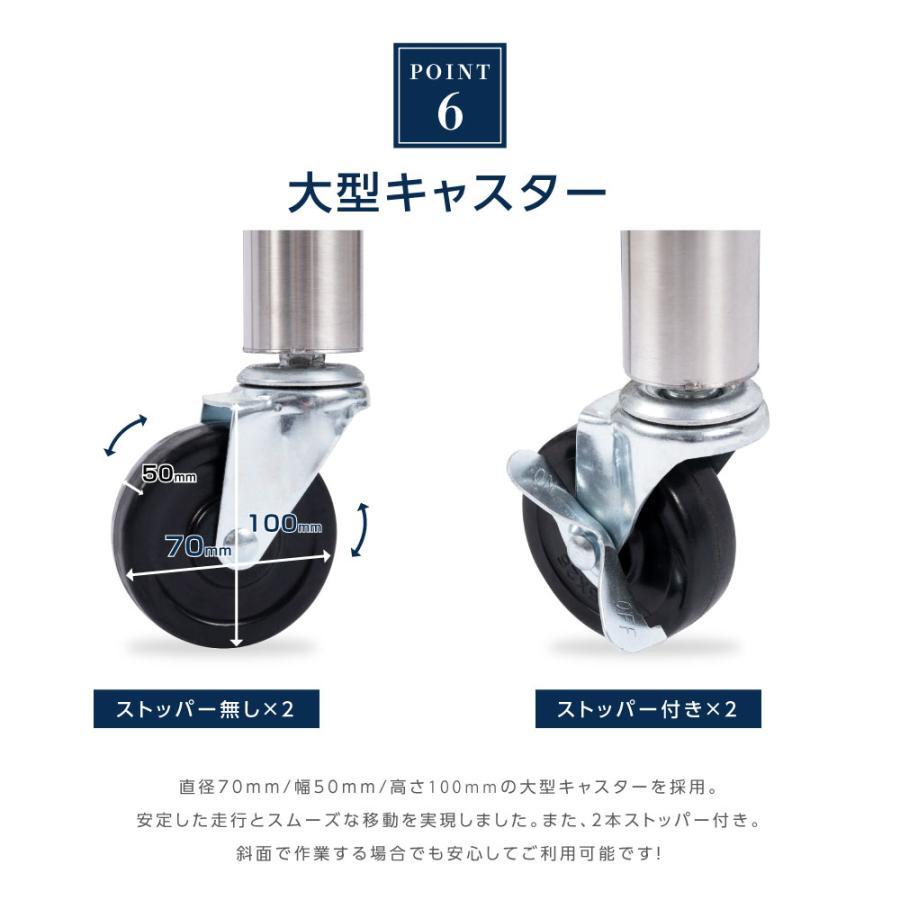 katsu　マルゼン　ステンレス製作業台 キャスター付き 日本製造 三方枠 ステンレス製 業務用 コンロ台 高さ800mm キャスター