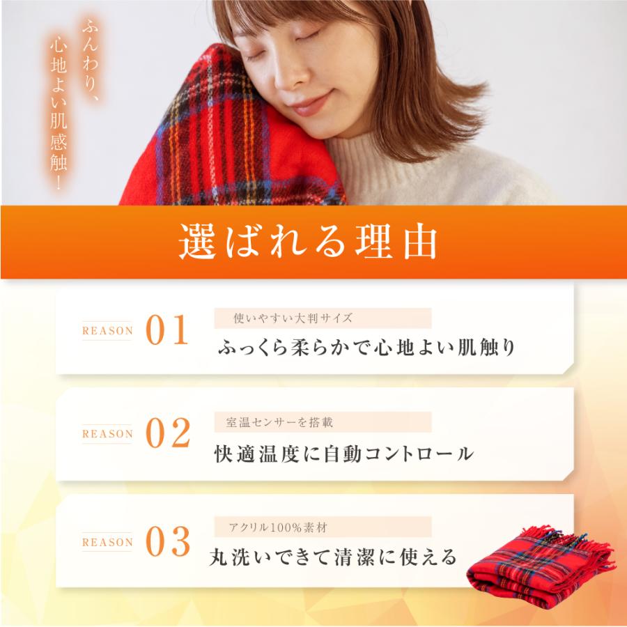 日本製 電気ひざ掛け 膝掛け 電気毛布 ブランケット 洗える 掛け敷き