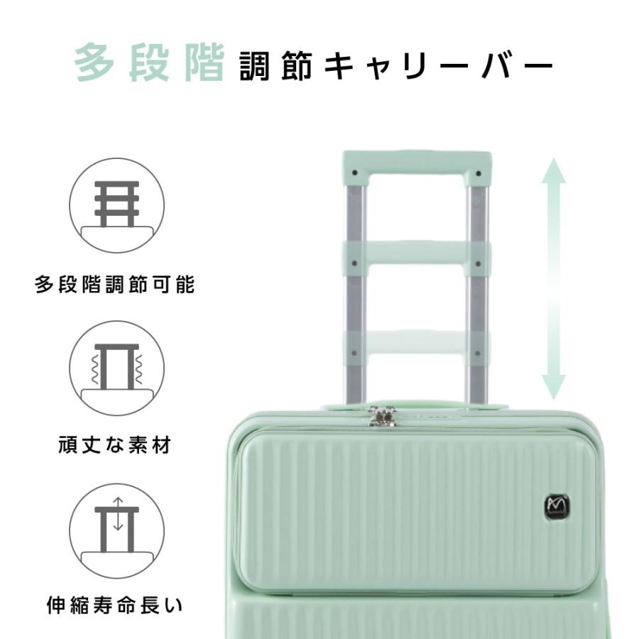 前開き スーツケース USBポート付き キャリーケース Sサイズ 5カラー