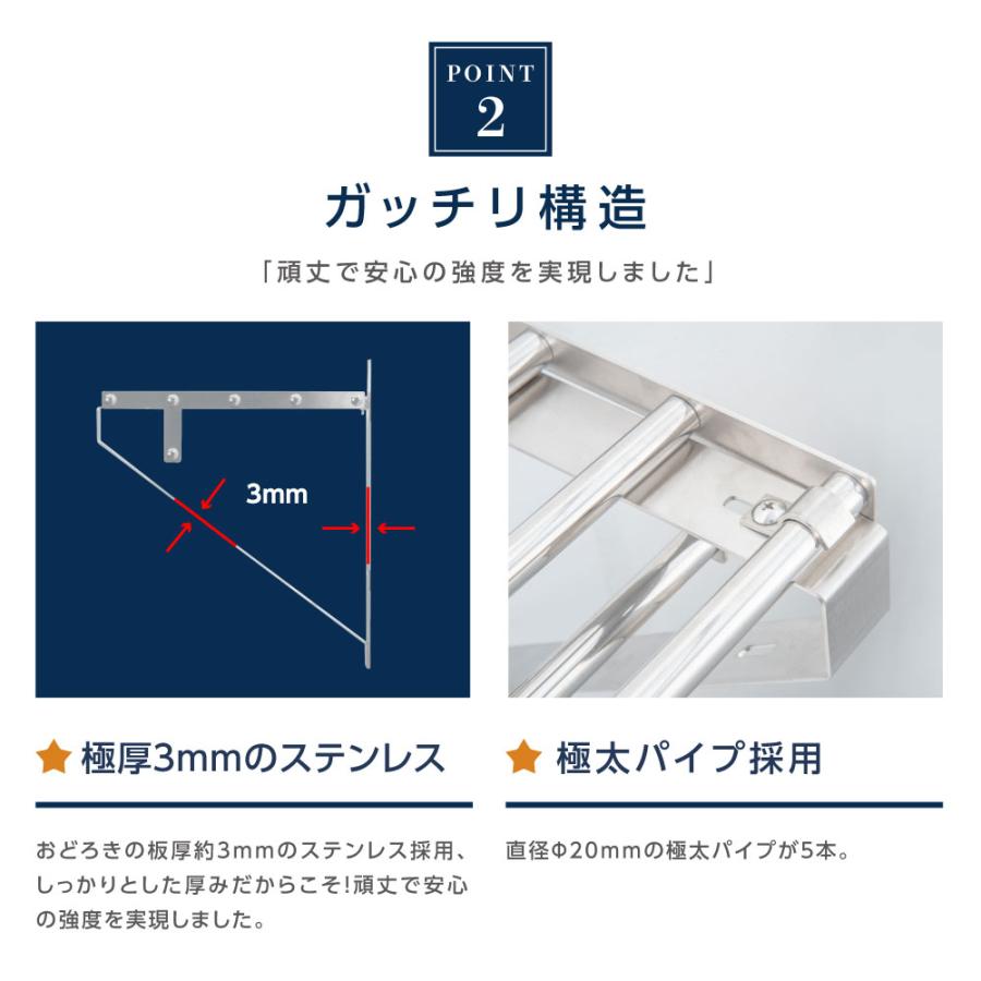 日本製 業務用 パイプ棚 幅600mm×奥行き300mm ステンレス製 吊り 日本製 業務用 パイプ棚 幅600mm×奥行き300mm ステンレス製 吊り