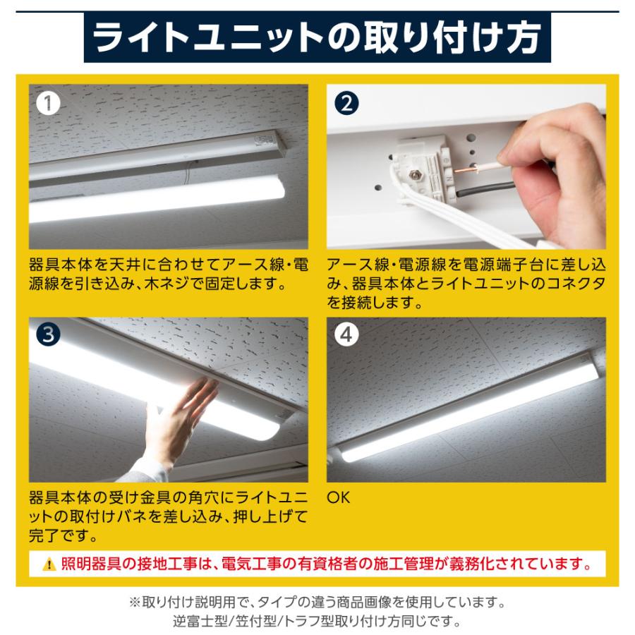 ledベースライト 40W型 2灯相当 逆富士 2台セット LED蛍光灯 薄型 器具一体型 一体型照明 天井直付型 直管蛍光灯 シーリングライト tt-lbl-g1532-2set_11