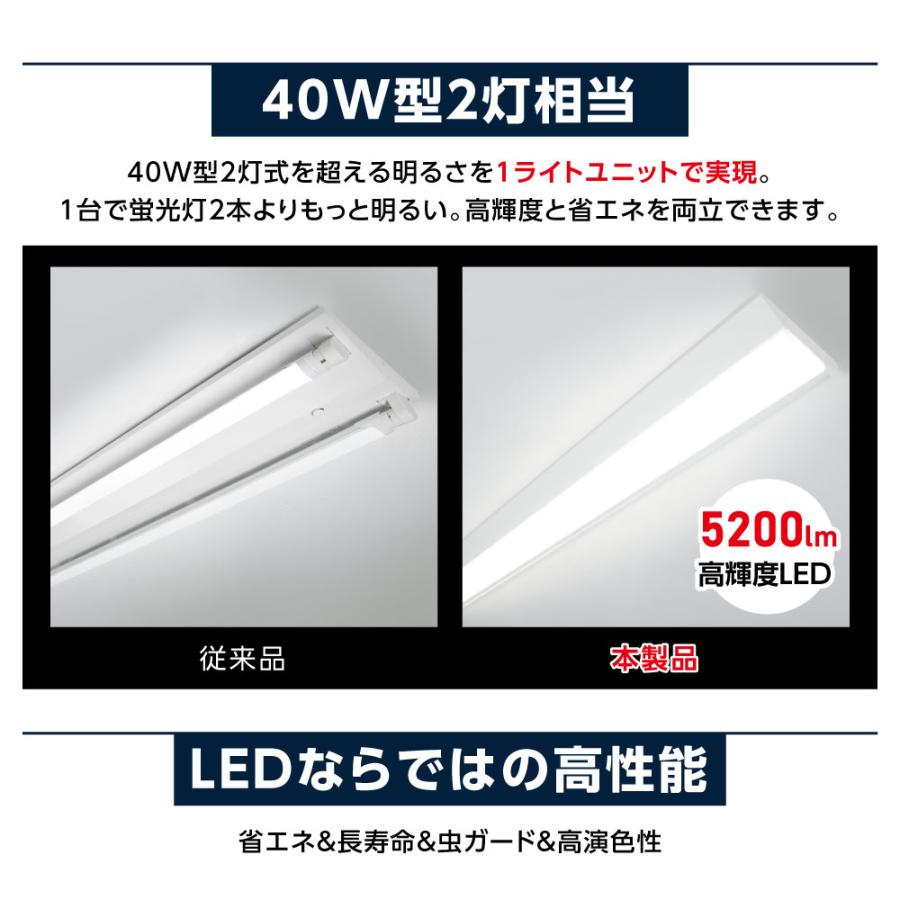 ledベースライト 40W型 2灯相当 逆富士 2台セット LED蛍光灯 薄型 器具一体型 一体型照明 天井直付型 直管蛍光灯 シーリングライト tt-lbl-g1532-2set_2