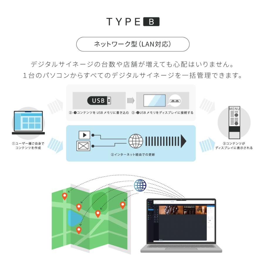 デジタルサイネージ 43型 スタンド付 液晶ディスプレイ デジタル看板