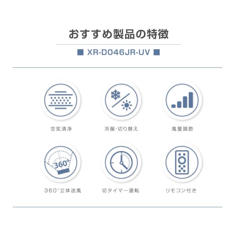 羽なし扇風機 タワーファン リモコン付き UV除菌 空気清浄機 4in1 送風