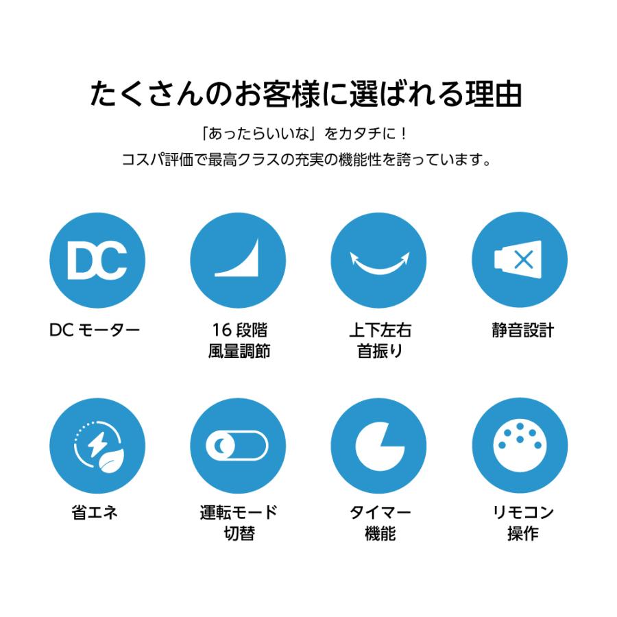 サーキュレーター DCモーター 上下左右自動首振り 高さ調節可能 16段階風量調節 3D送風 パワフル 静音 空気循環 換気 衣類乾燥 xr-esh01 | ブランド登録なし | 02