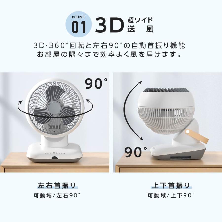 扇風機 小型 サーキュレーター 360°首振り リモコン付き ファン 扇風機 小型 サーキュレーター 360°首振り リモコン付き ファン