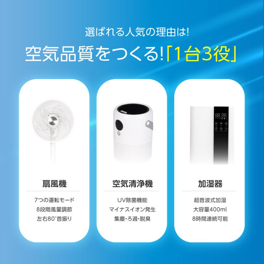 在庫限り！ 扇風機 羽なし 静音 空気清浄機 タワーファン DCモーター