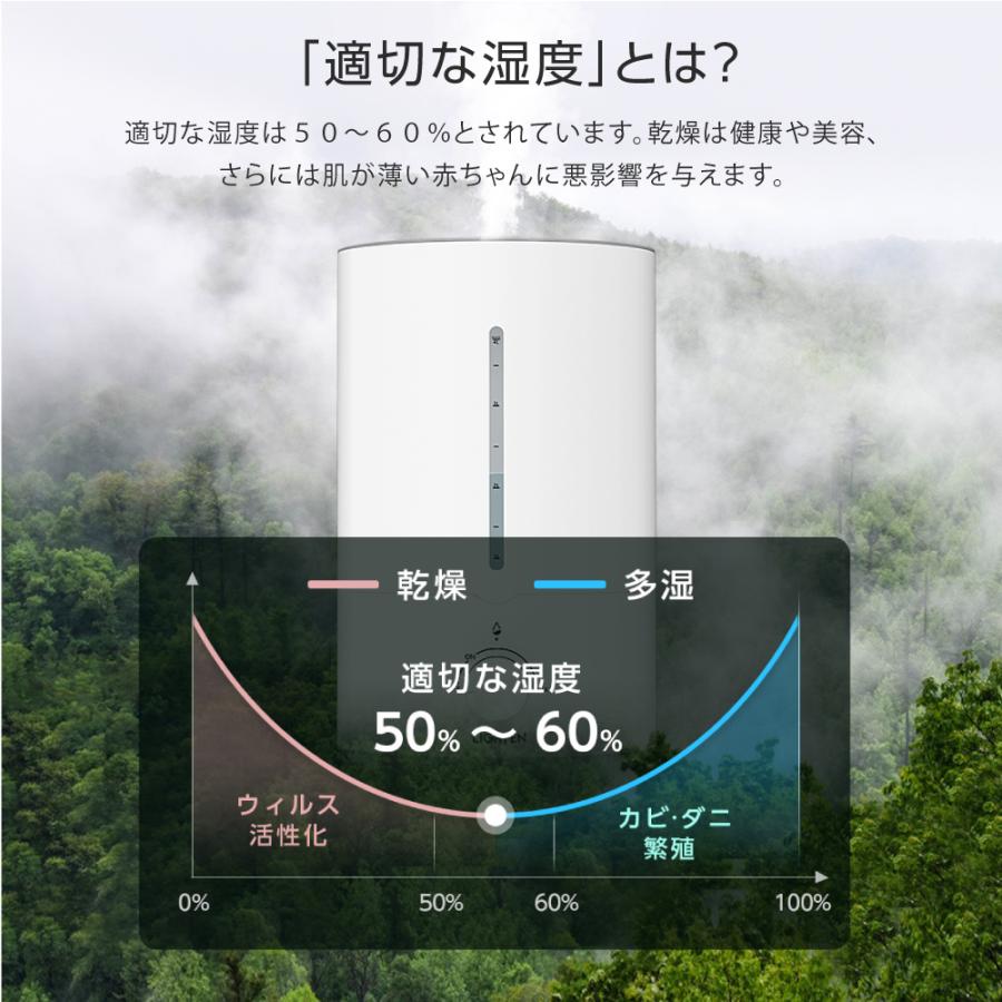 加湿器 超音波加湿器 上から給水 卓上加湿 卓上 オフィス 大容量 4L 9