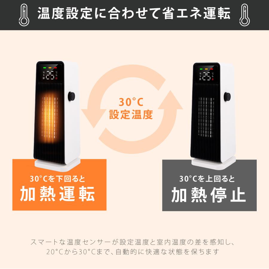 HOT＆COOL　セラミックファンヒーター　省エネ Amazon | 【2024冬新登場】 セラミックヒーター 小型 速暖 足元