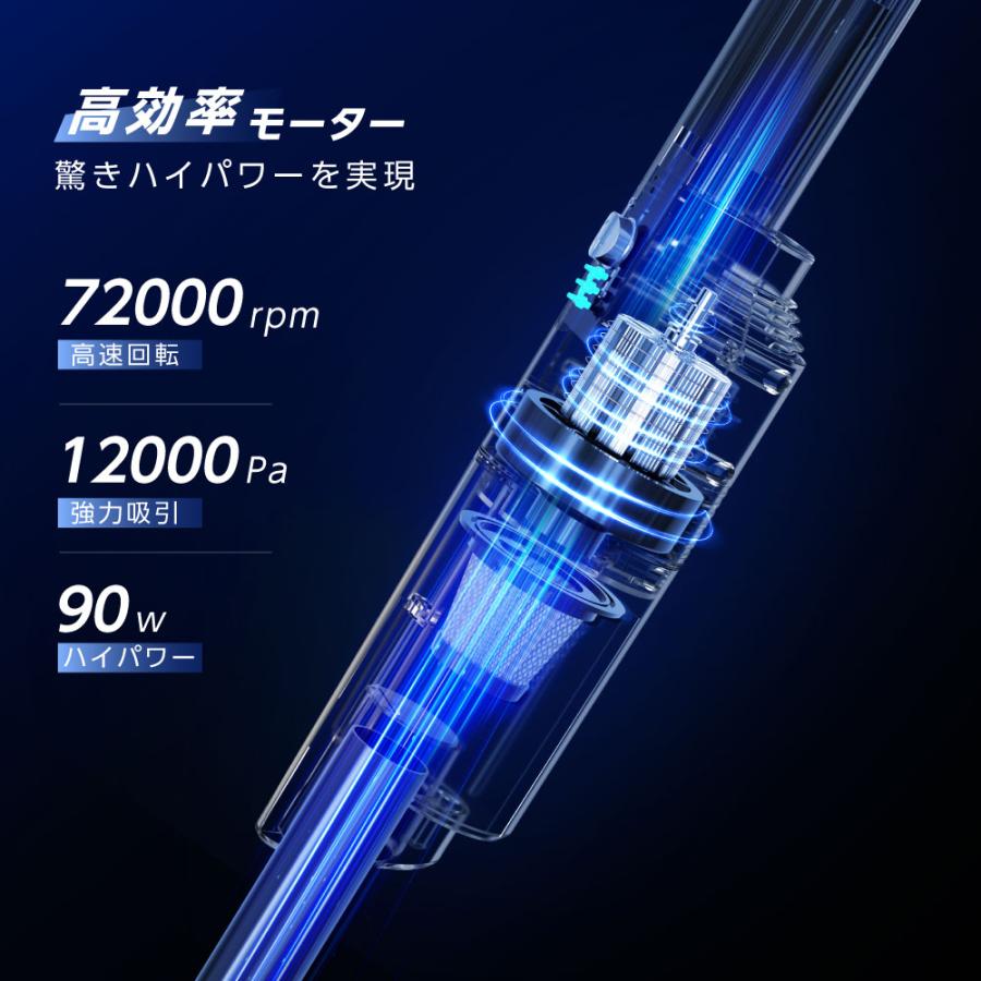 掃除機 コードレス サイクロン 2WAY ハンディー クリーナー 12000pa 5