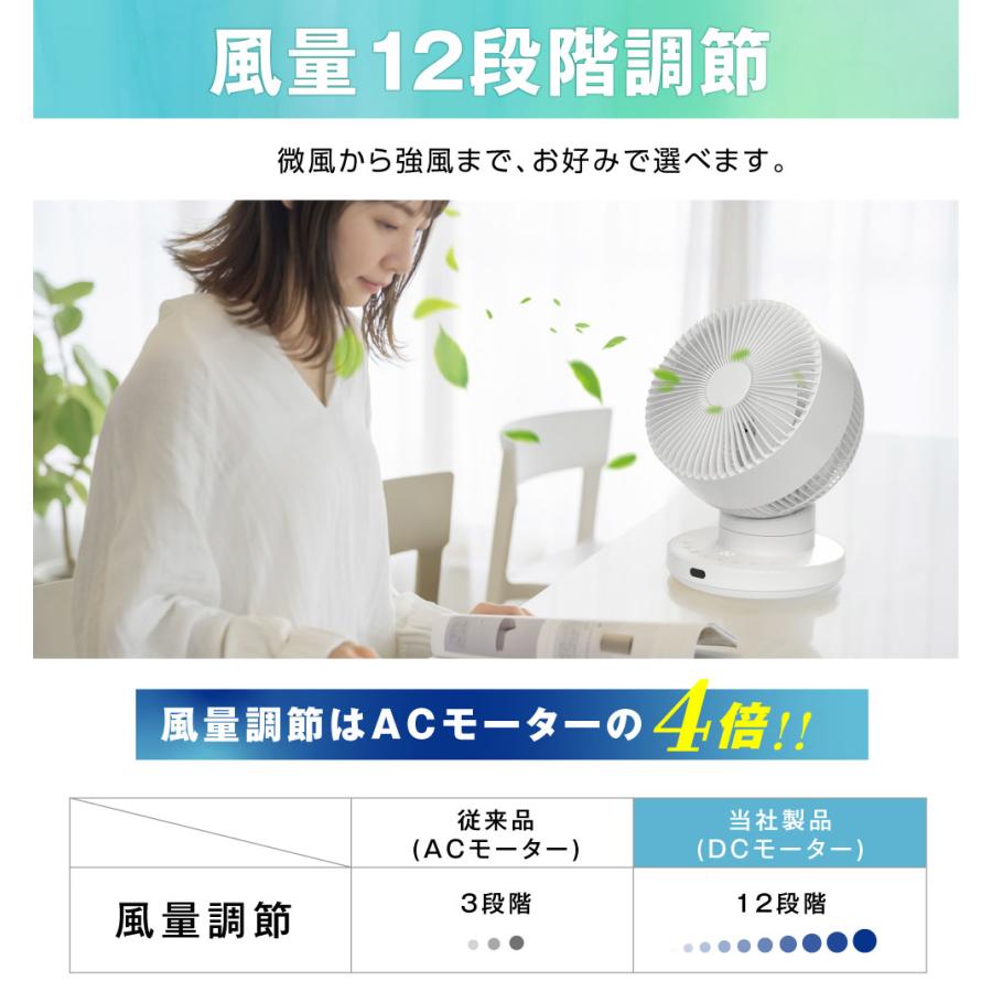 分解丸洗い 3D首振り サーキュレーター DC 12段階風量調節 パワフル送風 扇風機 空気循環 換気 梅雨 省エネ 節電 静音 軽量設計 タイマー コンパクト xr-yy03 | ブランド登録なし | 09