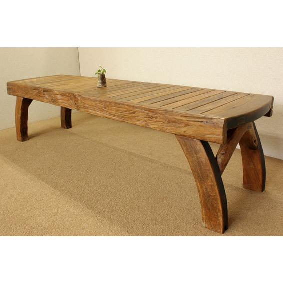 チーク古木自然杢凹凸 オールドチーク アンティーク 総無垢・車輪横長