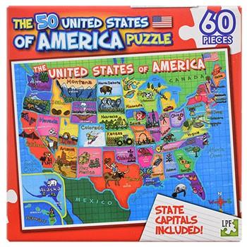 アメリカ合衆国のパズル 50州・州都を覚えよう！名産・特産物/ジグソーパズル/USA PUZZLE/AMERICA｜asukabc-online
