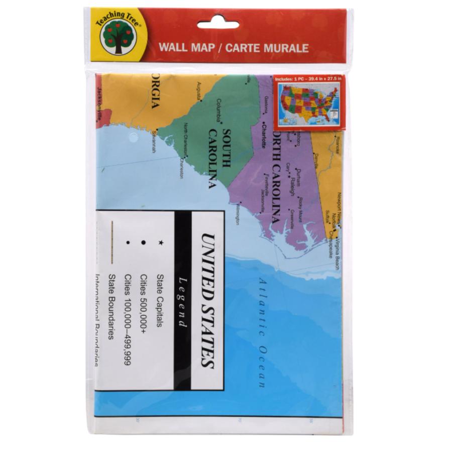 アメリカ合衆国の大判地図ポスター：UNITED STATES OF AMERICA WALL MAP/英語のアメリカマップ |  | 02