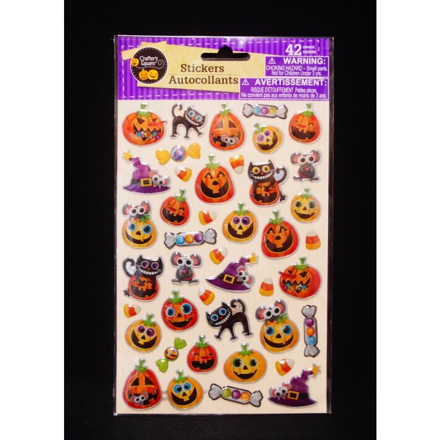 ハロウィン・ぷくぷくシール/きらきらステッカー（パンプキン