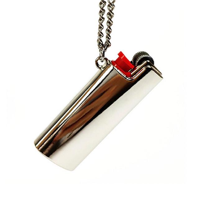 シルバー】【ライターケース ネックレス】bic 70cm 長めの28インチ 