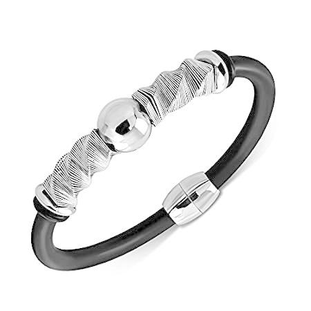 特別価格my Dailyスタイルステンレススチールシルバートーンブラックゴムメンズブレスレット 8 Xa0 好評販売中 Asukasroomの特別価格my メンズアクセサリー B07s1l2d Asukasroom