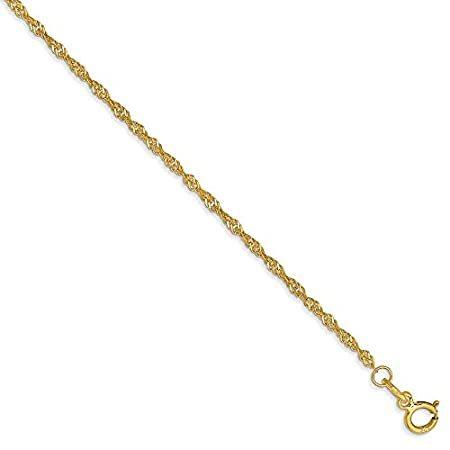 【WEB限定】 1.4mm Gold Yellow 14k 特別価格Solid Singapore 10"好評販売中 Anklet Bracelet Ankle Chain Foot アンクレット