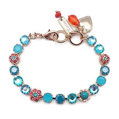 18 Off 特別価格mariana 1好評販売中 モザイク 上品な花 ミックス アクアピンク ゴールドトーンブレスレット スワロフスキークリスタル Paradise Of Bird ブレスレット Sohojapanesedining Com