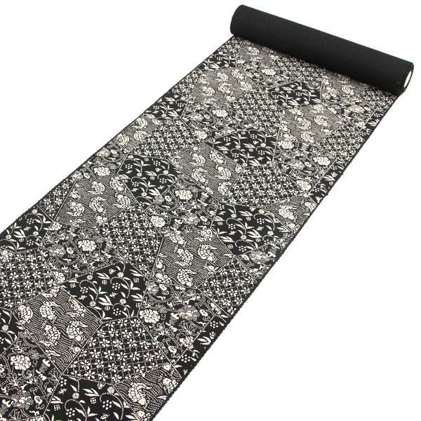 着物 帯 本漆 越後染印傳 十日町 日本産 全通 九寸名古屋帯