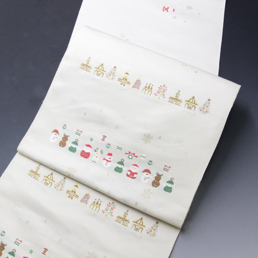 お仕立て付き】着物 帯 クリスマス 西陣織 九寸名古屋帯 大光 